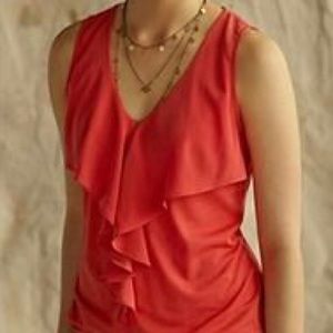 M Deletta Anthropologie coral tank top
